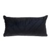 Quilted Velvet Arrows Black Decorative Lumbar Pillow