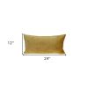 Quilted Yellow Velvet Lumbar Throw Pillow