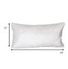 12" X 24" White Velvet Lumbar Throw Pillow