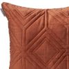 Burnt Orange Quilted Diamonds Velvet Solid Color Throw Pillow