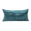 Teal Quilted Diamonds Velvet Solid Color Lumbar Pillow