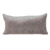 Taupe Quilted Diamonds Velvet Solid Color Lumbar Pillow