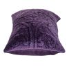Purple Quilted Velvet Lumbar Throw Pillow