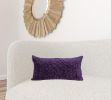 Purple Quilted Velvet Lumbar Throw Pillow