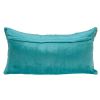 12" X 24" Aqua Cotton Blend Throw Pillow