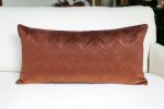 Tufted Diamonds Terra Cotta Velvet Lumbar Accent Pillow