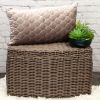 Taupe Tufted Velvet Quilted Lumbar Throw Pillow