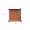 Burnt Orange Tufted Velvet Quilted Throw Pillow