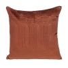 Quilted Velvet Burnt Orange Square Throw Pillow