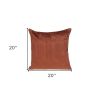 Quilted Velvet Burnt Orange Square Throw Pillow