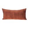 Quilted Velvet Burnt Orange Lumbar Throw Pillow