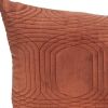 Quilted Velvet Burnt Orange Lumbar Throw Pillow