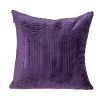 Quilted Velvet Purple Square Throw Pillow