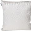 Transitional White Quilted Throw Pillow