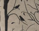 18" Black and Natural Bird Cotton Throw Pillow
