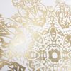 White Gold Medallion Down Filled Throw Pillow