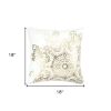 White Gold Medallion Down Filled Throw Pillow