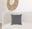 Gray Knit Sweater Stripe Down Throw Pillow