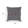 Gray Knit Sweater Stripe Down Throw Pillow