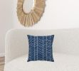 Blue White Irregular Chevron Down Throw Pillow