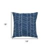 Blue White Irregular Chevron Down Throw Pillow