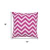 Hot Pink Ivory Chevron Down Filled Throw Pillow