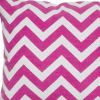 Hot Pink Ivory Chevron Down Filled Throw Pillow