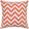 Orange Ivory Chevron Down Filled Throw Pillow