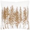 18" Brown and Ivory Forest Cotton Throw Pillow