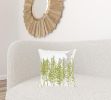 Green Ivory Grove of Trees Down Throw Pillow