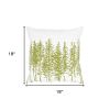 Green Ivory Grove of Trees Down Throw Pillow