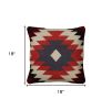 Red Cream Kilim Down Filled Throw Pillow