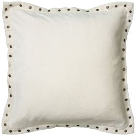 Ivory Embellished Flange Down Filled Throw Pillow