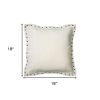 Ivory Embellished Flange Down Filled Throw Pillow