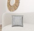 Silver Braided Stripe Down Filled Throw Pillow