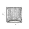 Silver Braided Stripe Down Filled Throw Pillow