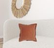 Rust Orange Embellished Flange Down Throw Pillow