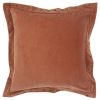Rust Orange Embellished Flange Down Throw Pillow