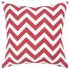 18" Red and Ivory Cotton Throw Pillow
