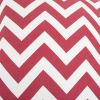 18" Red and Ivory Cotton Throw Pillow