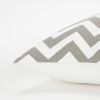 Gray Ivory Chevron Down Filled Throw Pillow