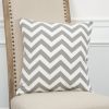 Gray Ivory Chevron Down Filled Throw Pillow