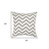 Gray Ivory Chevron Down Filled Throw Pillow