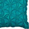 Teal Blue Pinwheel Floral Petal Down Throw Pillow