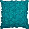 Teal Blue Pinwheel Floral Petal Down Throw Pillow