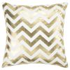 18" Gold and Ivory Cotton Throw Pillow