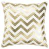 18" Gold and Ivory Cotton Throw Pillow