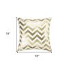 18" Gold and Ivory Cotton Throw Pillow