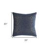 20" Blue and Gold Geometric Cotton Throw Pillow