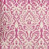 22" Pink and White Damask Cotton Throw Pillow